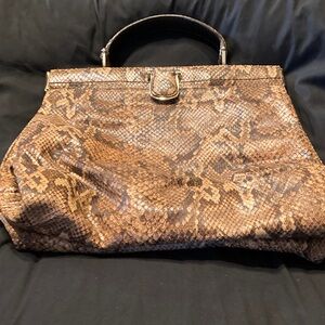Brown Snakeskin Pattern Women's Bag